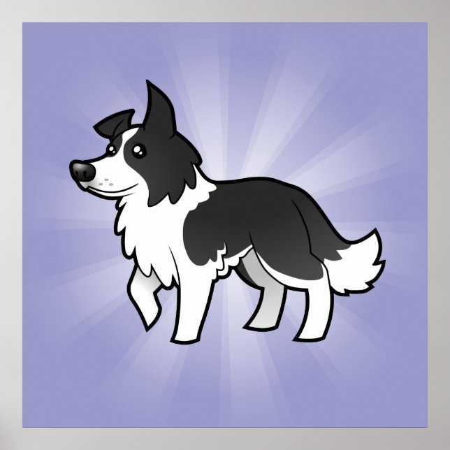 Pôster Cartoon Border Collie (Frente)