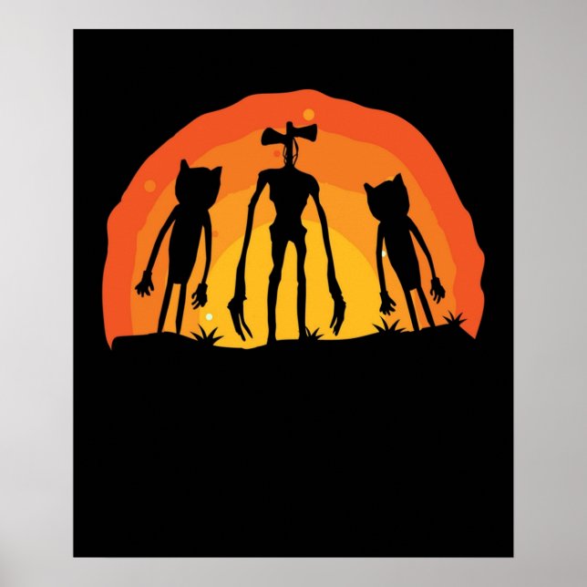 Poster Cartoon Cat and Siren Head Costume for Kids Boys (Frente)