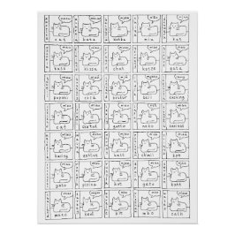 Pôster Cartoon Cats Different Languages Glossy Poster