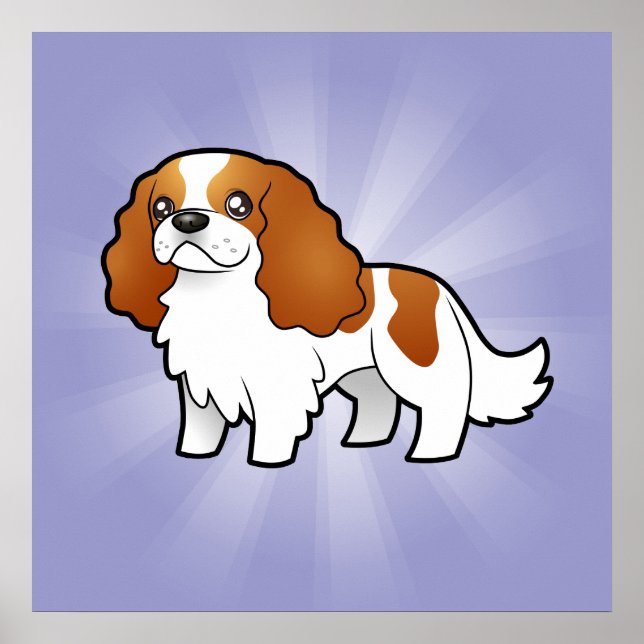Pôster Cartoon Cavalier King Charles Spaniel (Frente)