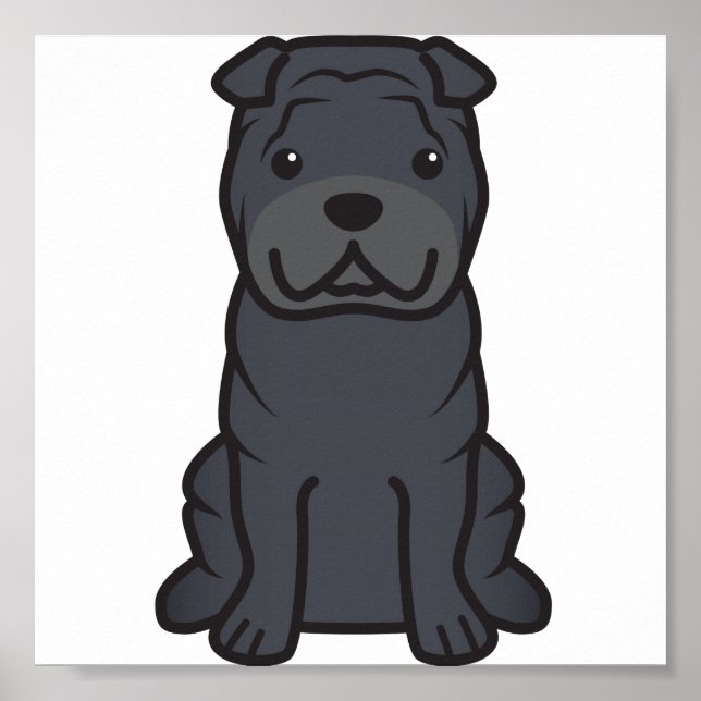 Pôster Cartoon chinês Shar-Pei (Frente)