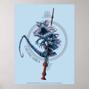 Poster Cartoon Chupacabra & Elder Wand