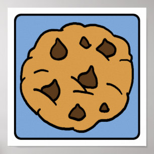 Pôster Cartoon Clip Art Chocolate Chip Cookie Dessert