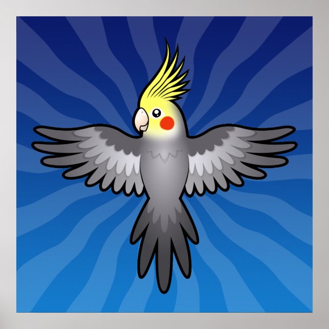 Poster Cartoon Cockatiel (Frente)