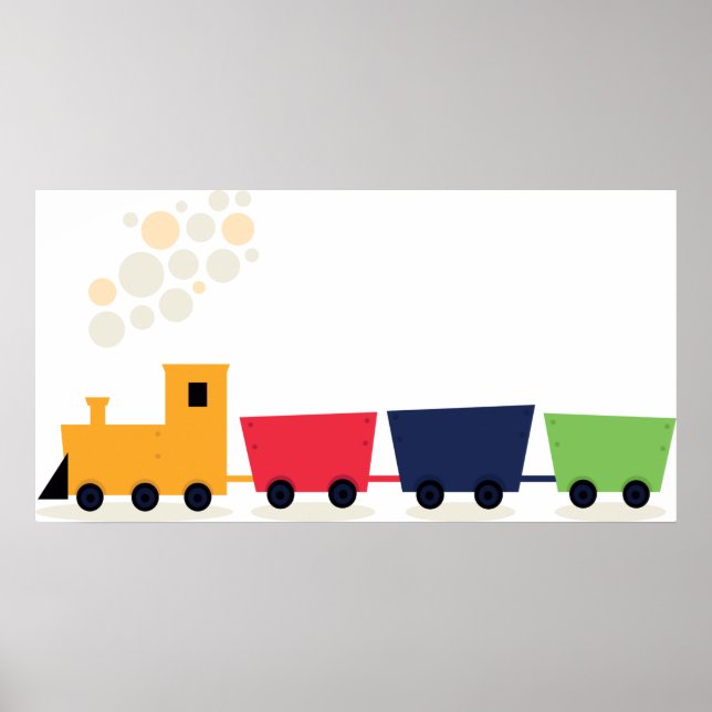 Poster Cartoon Colourful Train (Frente)