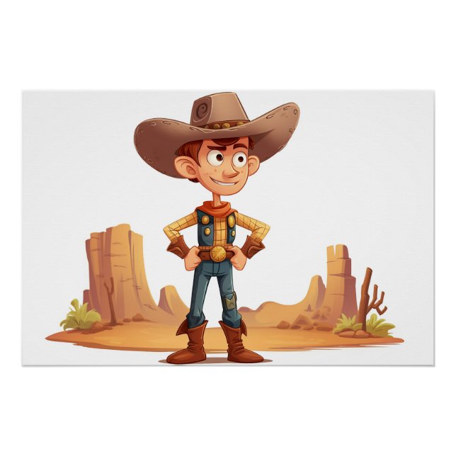 Pôster Cartoon Cowboy (Frente)