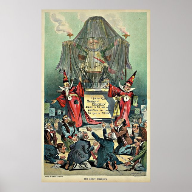 Poster Cartoon de 1896 'O Excelente Desconhecido' (Frente)