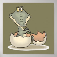 Cartoon de Alligador de Bebê Cónico, Hatching de E
