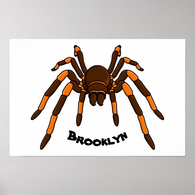 Poster Cartoon de aranha-do-marrom e-laranja-acastanhado (Frente)