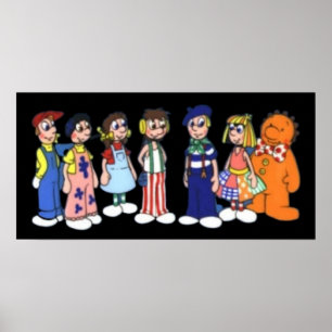 Poster Cartoon de bonecas rugas