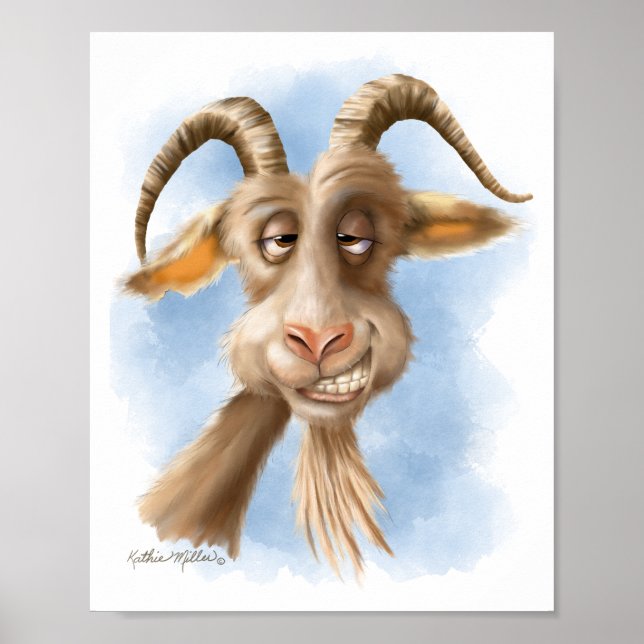 Poster Cartoon de Cabra Engraçado (Frente)