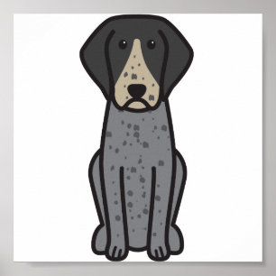 Pôster Cartoon de Cachorro Bluetick Conhound