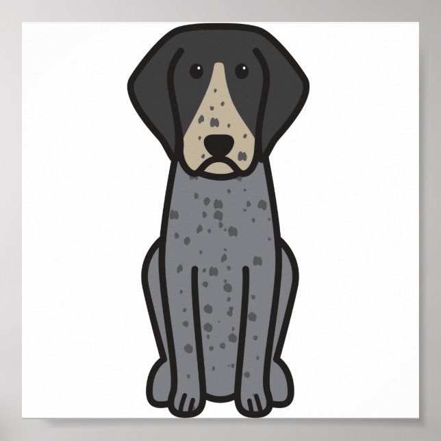 Pôster Cartoon de Cachorro Bluetick Conhound (Frente)