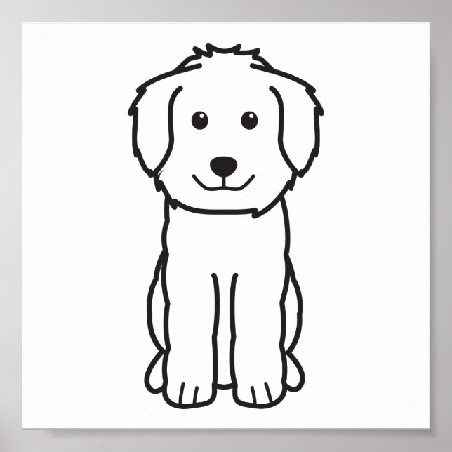 Pôster Cartoon de Cachorro Goldendoodle (Frente)