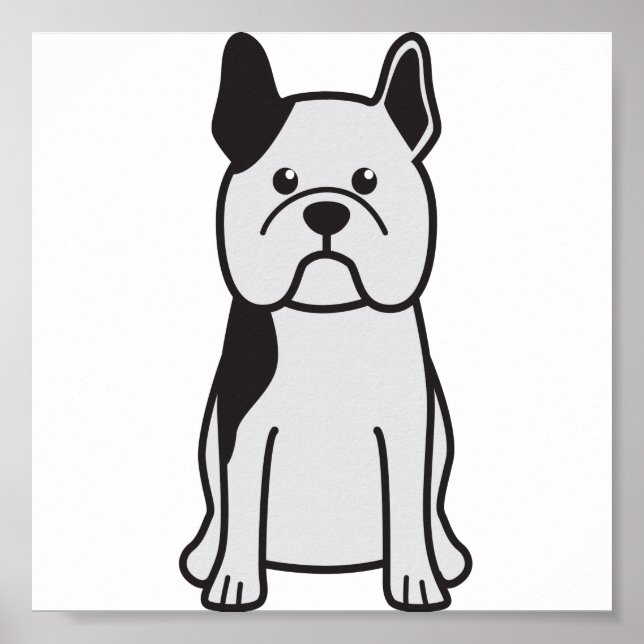 Pôster Cartoon de Cães Bulldog Francês (Frente)