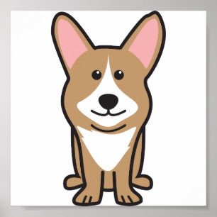 Pôster Cartoon de Cães Cardigan Welsh Corgi