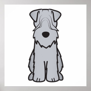 Pôster Cartoon De Cão De Terrier, Recolhido E Molhado