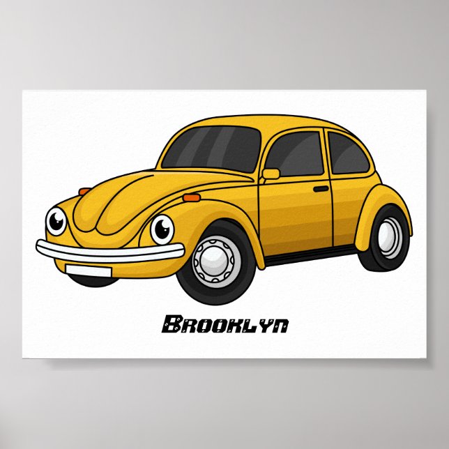 Poster Cartoon de carro clássico (Frente)