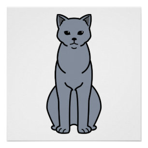 Pôster Cartoon de Cat Chartreux