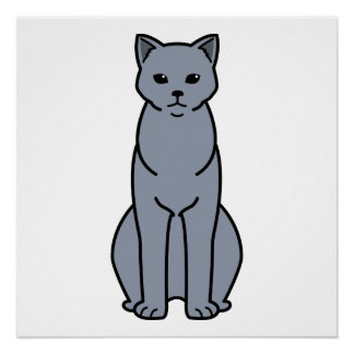 Pôster Cartoon de Cat Chartreux