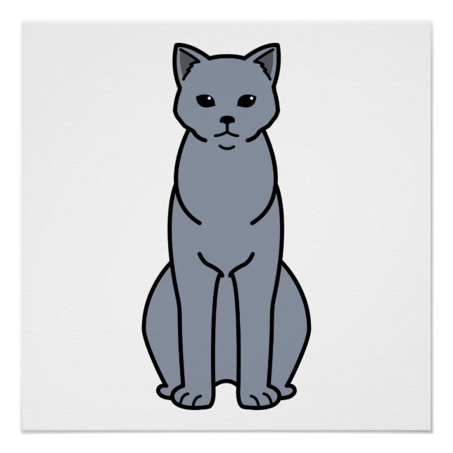 Pôster Cartoon de Cat Chartreux (Frente)