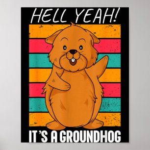 Poster Cartoon de Dia da Marmota Engraçado Anime Novidade