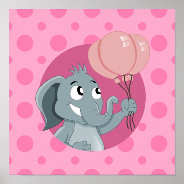 Pôster Cartoon de elefante (Frente)