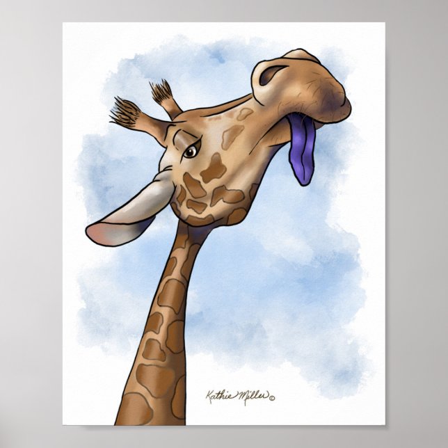 Poster Cartoon de Girafa Condescendente (Frente)