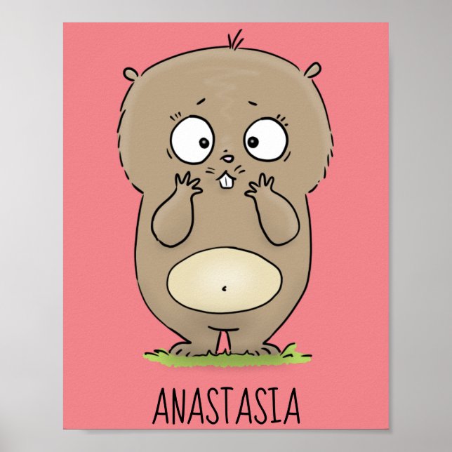 Poster Cartoon de hamster adorável (Frente)