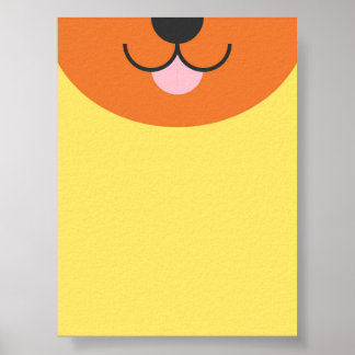 Poster Cartoon De Meia Face De Cachorro - Plástico 2D Rep