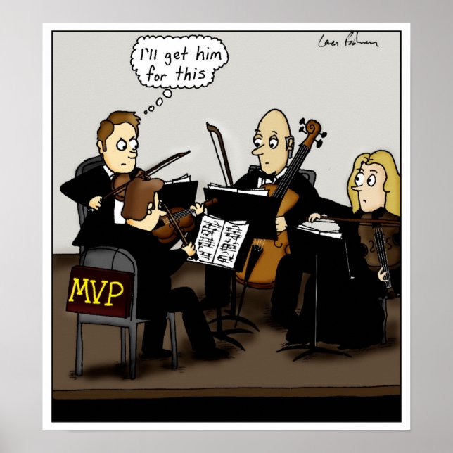 Poster Cartoon de Música Clássica MVP do Quarteto de Stri (Frente)