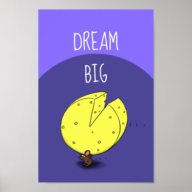 Poster Cartoon de queijo de carregando de rato (Frente)