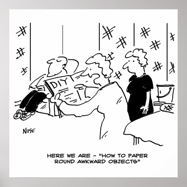 Poster Cartoon de Wallpapering e Decoração Doméstica (Frente)