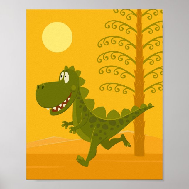 Poster Cartoon Dinossaur Sun Jurassland Quente (Frente)