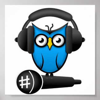 Pôster Cartoon DJ OWL