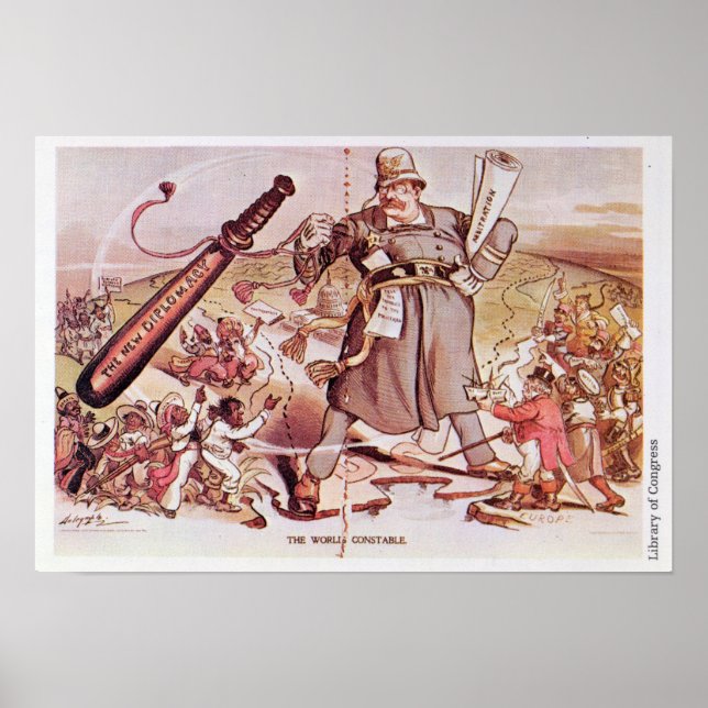 Pôster Cartoon do Presidente Roosevelt (Frente)