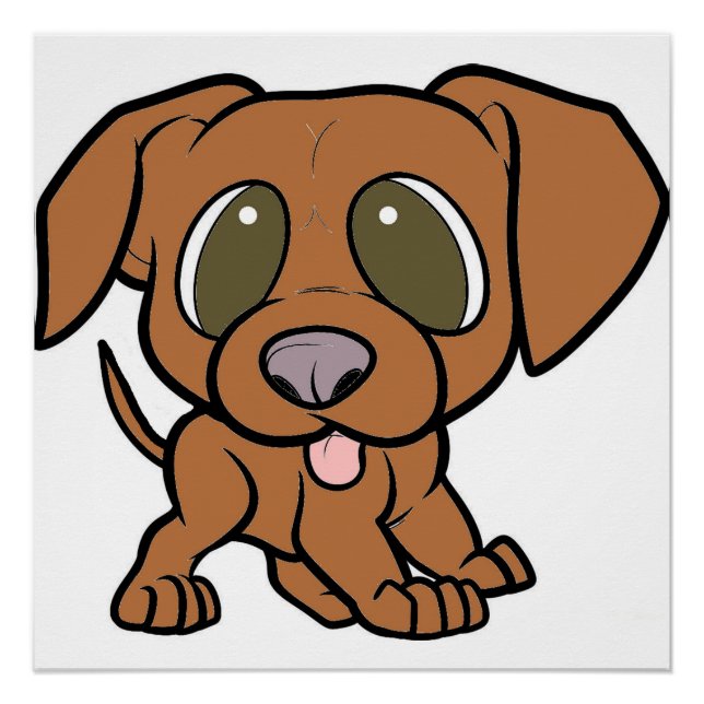 Pôster cartoon do vizsla (Frente)