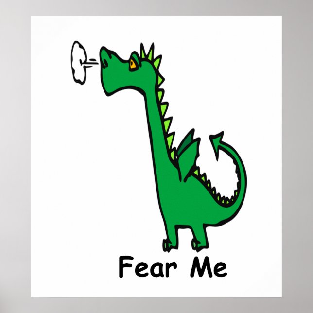 Poster Cartoon Dragon Fear Me (Frente)