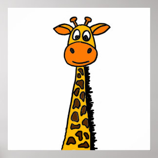 Poster Cartoon Encantado Girafa