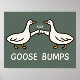 Poster Cartoon Engraçado Ganso Bumps | Fist Bump Geese An