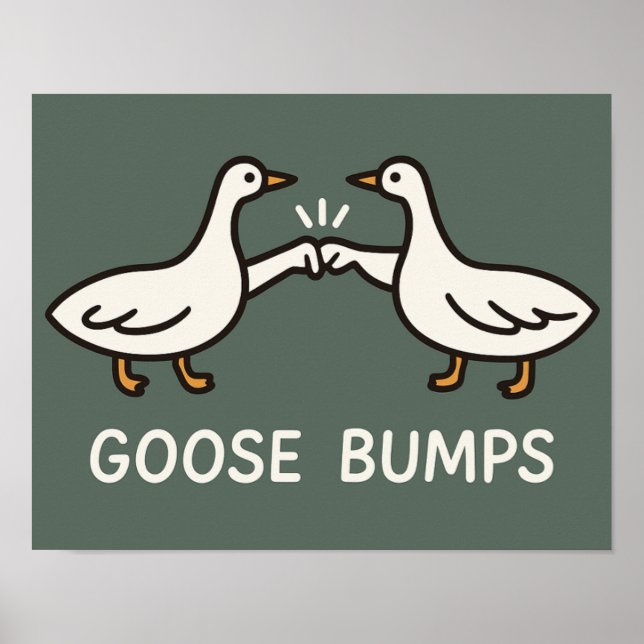 Poster Cartoon Engraçado Ganso Bumps | Fist Bump Geese An (Frente)