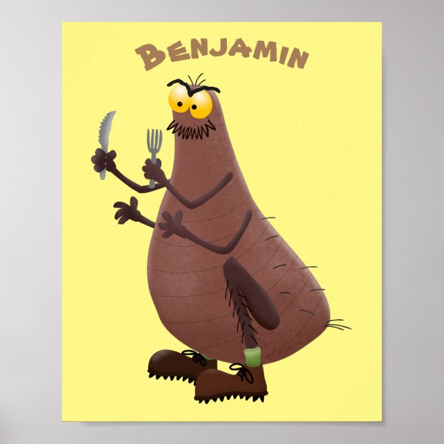 Poster Cartoon feio e faminto (Frente)