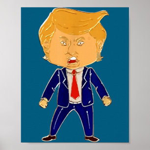 Poster Cartoon Feliz do Trump – Gráfico de Tendência de M