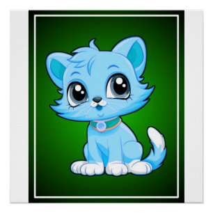 Pôster Cartoon Gato Adorável