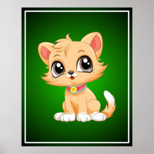 Poster Cartoon Gato Adorável