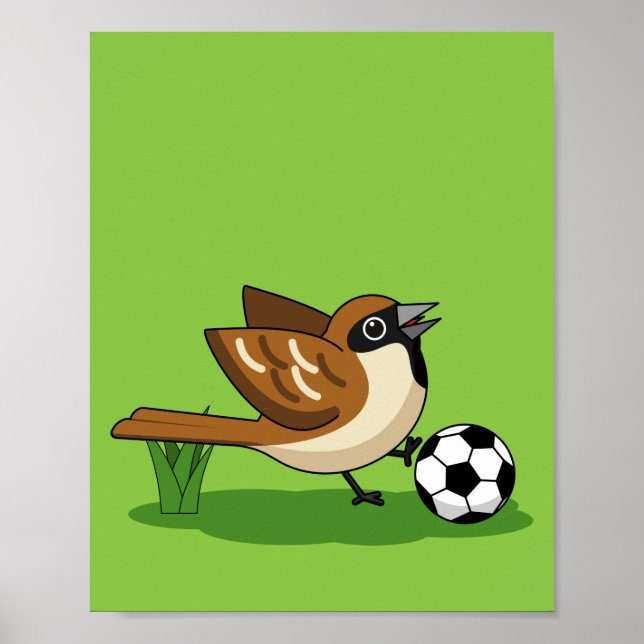 Poster Cartoon Gelado Jogando Futebol (Frente)