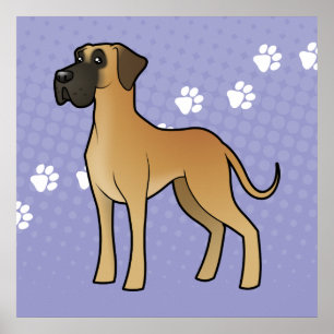 Poster Cartoon Great Dane