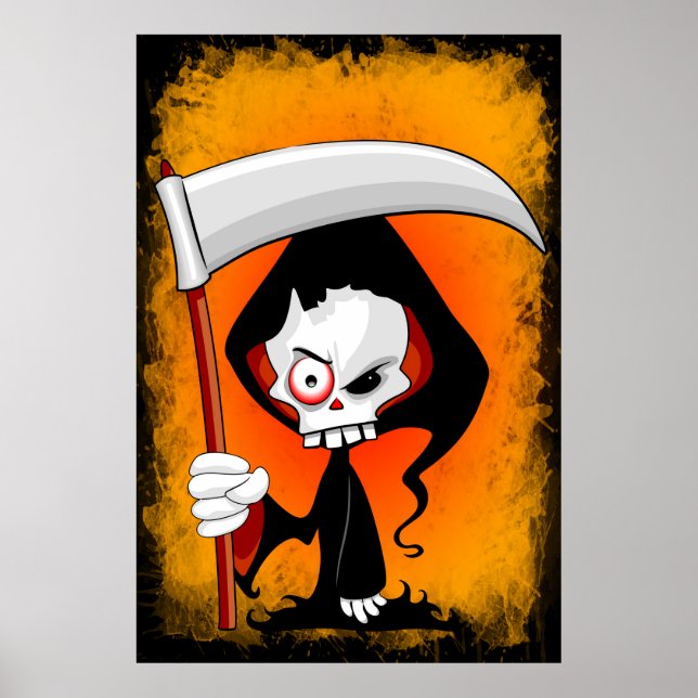 Poster Cartoon Grim Reaper Assustador (Frente)