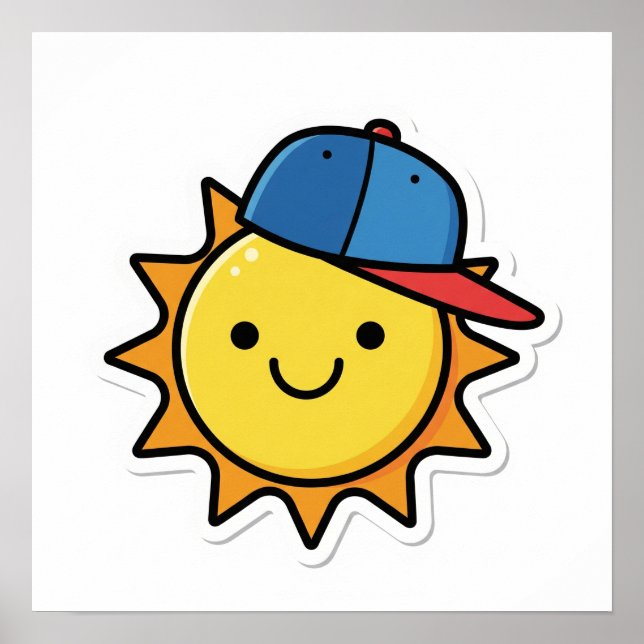 Poster Cartoon Happy Sun (Frente)