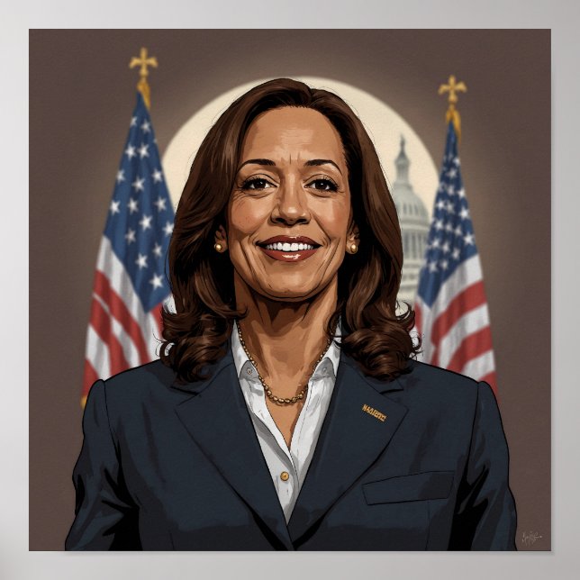 Poster Cartoon Kamala Harris (Frente)
